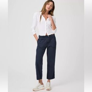 Paige Kirby straight pant vintage navy seascape